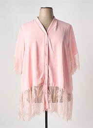 Tunique manches longues tissage crêpe rose NEW COLLECTION femme