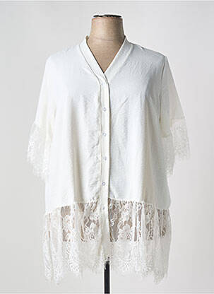 Tunique manches longues tissage crêpe blanc NEW COLLECTION femme