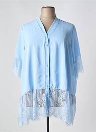 Tunique manches longues tissage crêpe bleu NEW COLLECTION femme