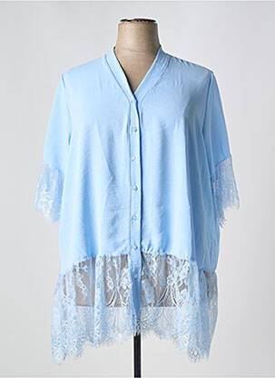 Tunique manches longues tissage crêpe bleu NEW COLLECTION femme