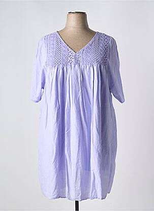 Robe courte violet MADE IN ITALY pour femme