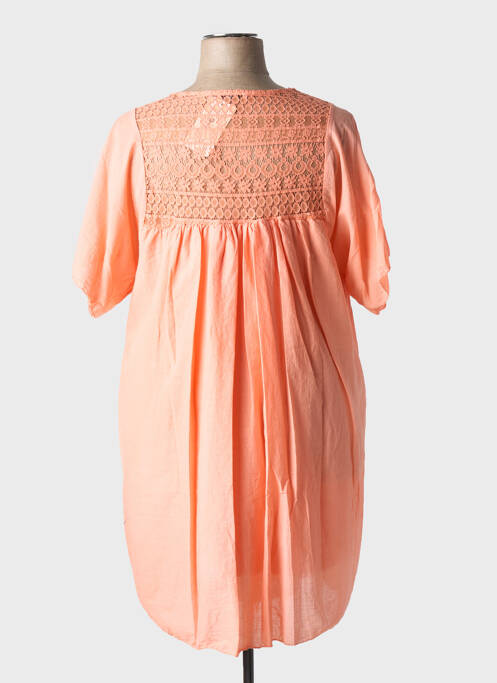 Robe courte orange MADE IN ITALY pour femme
