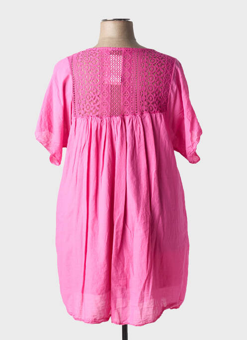 Robe courte rose MADE IN ITALY pour femme