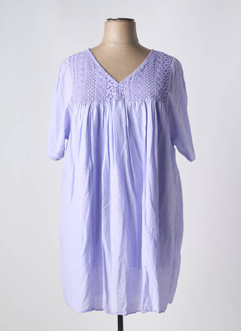 Robe courte violet MADE IN ITALY pour femme