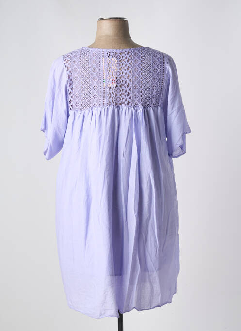 Robe courte violet MADE IN ITALY pour femme