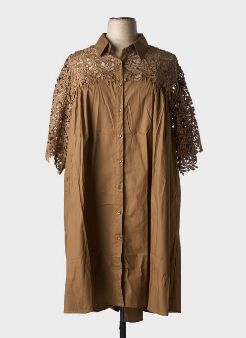 Robe mi-longue marron BUBBLEE pour femme