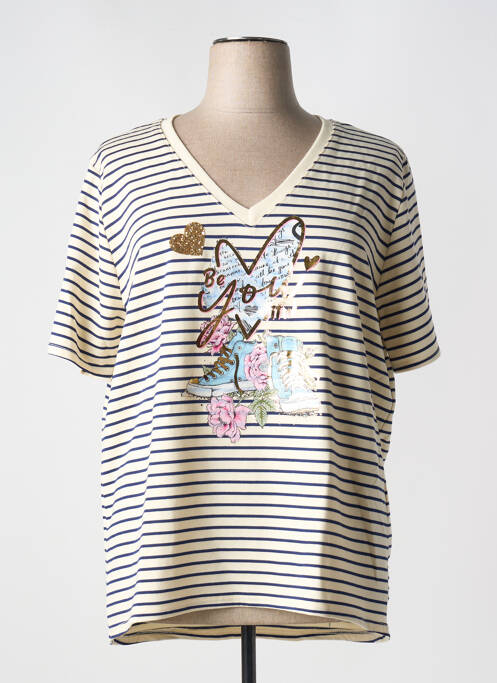 T-shirt beige MINA ROSA pour femme