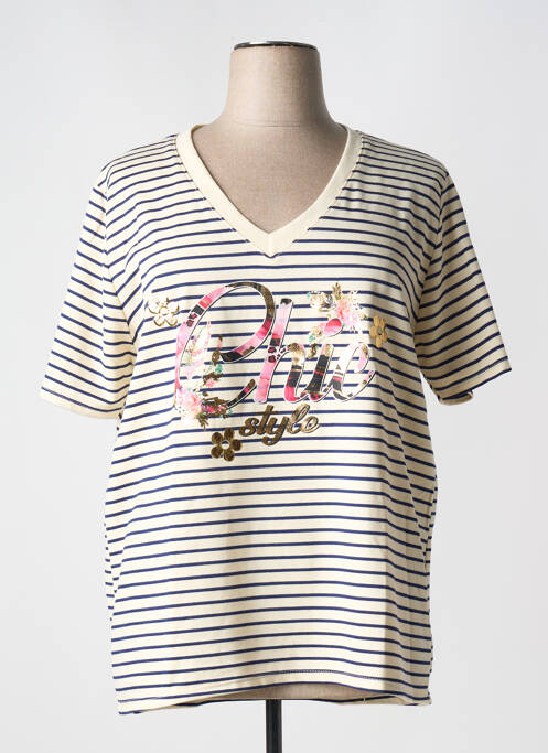 T-shirt beige MINA ROSA pour femme