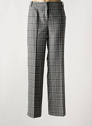 Pantalon droit fermeture zippée sous rabat boutonné taille normale gris MORE & MORE femme