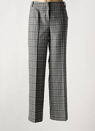 Pantalon droit fermeture zippée sous rabat boutonné taille normale gris MORE & MORE femme