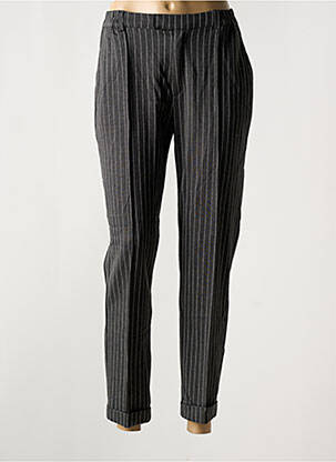 Pantalon chino fermeture zippée sous rabat boutonné taille normale gris SUZA femme