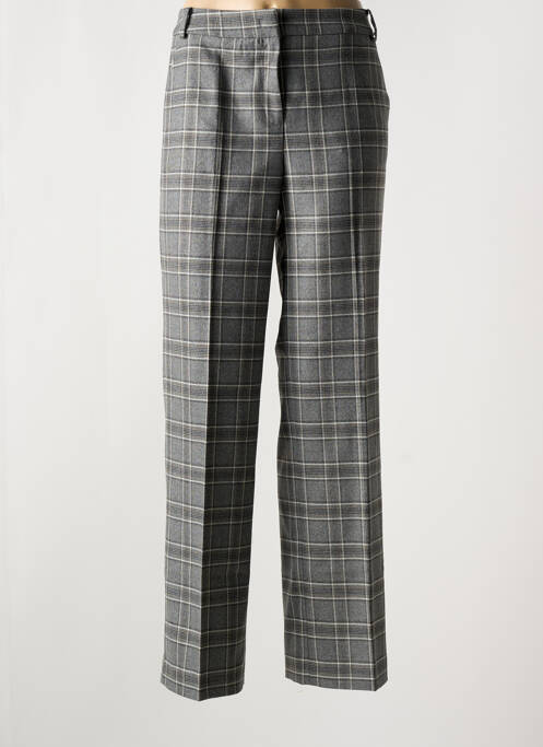 Pantalon droit fermeture zippée sous rabat boutonné taille normale gris MORE & MORE femme