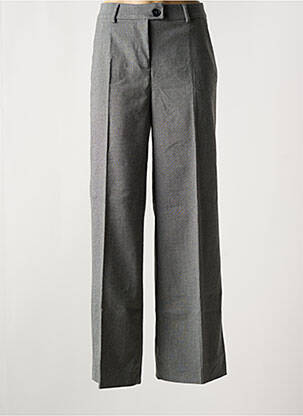 Pantalon droit fermeture zippée sous rabat boutonné taille normale gris MORE & MORE femme