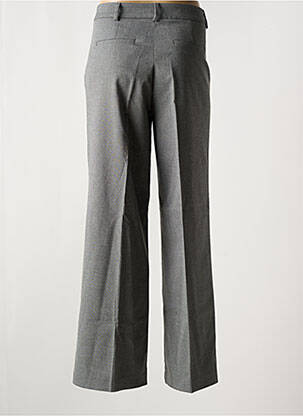 Pantalon droit fermeture zippée sous rabat boutonné taille normale gris MORE & MORE femme
