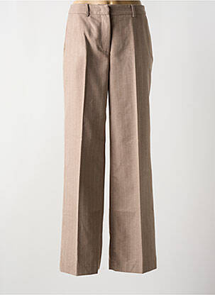 Pantalon chino fermeture zippée sous rabat boutonné taille normale beige MORE & MORE femme