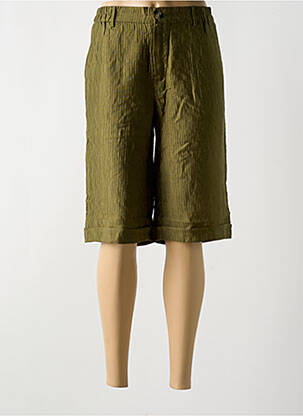 Bermuda taille élastique taille normale vert SUZA femme