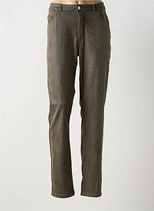 Pantalon slim stretch taille normale vert SIGNE NATURE femme