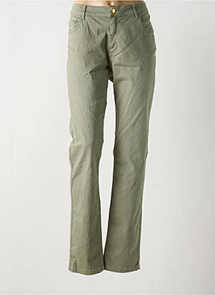 Jeans coupe slim stretch taille normale vert SIGNE NATURE femme