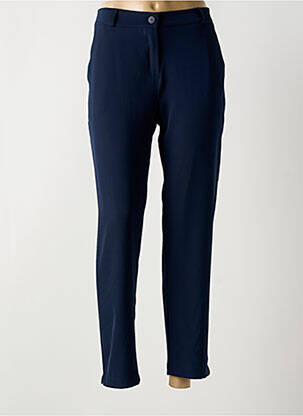 Pantalon 7/8 taille à pinces taille normale bleu SIGNE NATURE femme