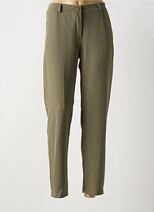 Pantalon 7/8 taille à pinces taille normale vert SIGNE NATURE femme