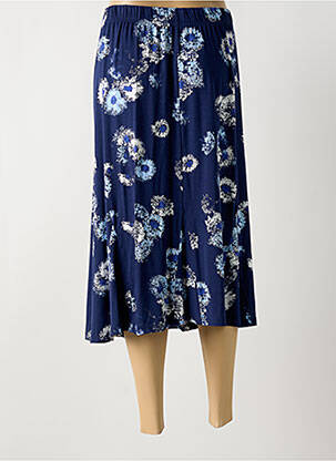 Jupe mi-longue stretch bleu SIGNATURE femme