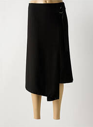 Jupe mi-longue fermeture zippée au dos noir MAT. femme