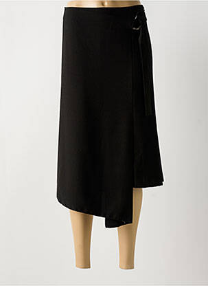 Jupe mi-longue fermeture zippée au dos noir MAT. femme