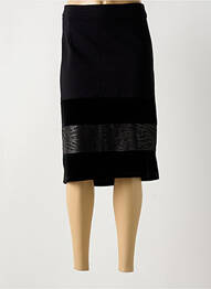 Jupe mi-longue taille à pinces noir MAT. femme