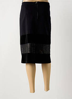 Jupe mi-longue taille à pinces noir MAT. femme