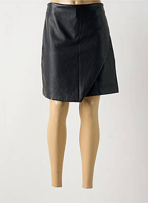 Jupe short tissage simili-cuir noir AMY&CLO femme