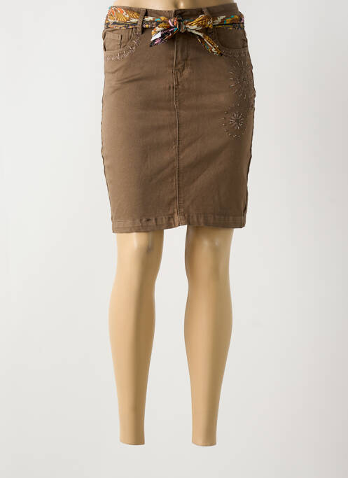 Jupe courte marron ZAC & ZOE pour femme