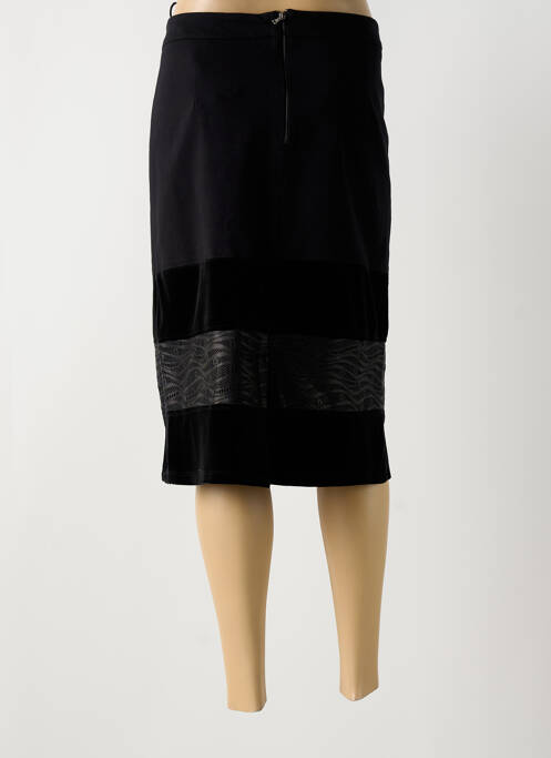 Jupe mi-longue noir MAT. pour femme