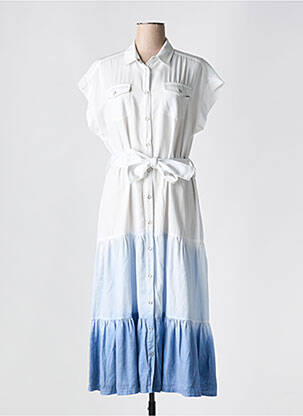 Robe longue manches courtes manches courtes bleu ANANKE femme