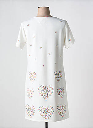 Robe mi-longue tissage crêpe manches courtes blanc LOLITAS & LOLOS femme