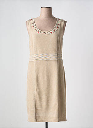 Robe mi-longue sans manche sans manche beige FUEGO WOMAN femme