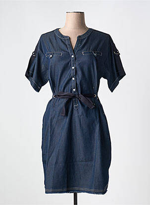 Robe courte manches courtes manches courtes bleu EVA KAYAN femme