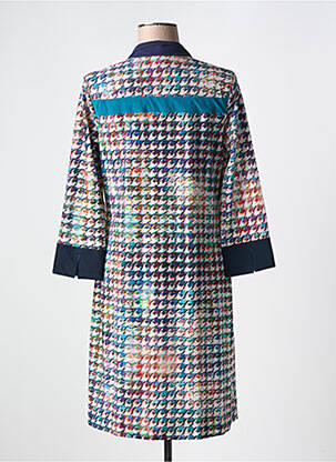 Robe mi-longue manches 3/4 manches 3/4 bleu INDIES femme