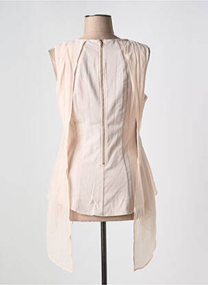 Tunique sans manche tissage crêpe beige LESLIE femme