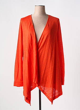 Gilet manches longues col v orange BLEU BLANC ROUGE femme