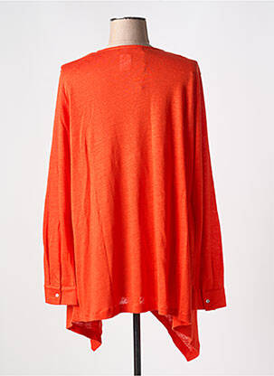 Gilet manches longues col v orange BLEU BLANC ROUGE femme