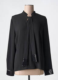 Blouse poignets boutonnés avec fente manches longues noir NATHALIE CHAIZE femme
