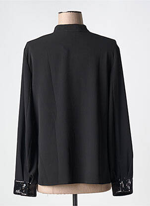 Blouse poignets boutonnés avec fente manches longues noir NATHALIE CHAIZE femme