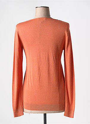 Pull col v manches longues orange EVA KAYAN femme
