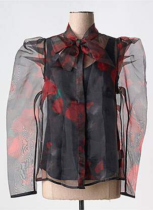Chemisier tissage crêpe manches longues rouge BLEU BLANC ROUGE femme