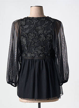 Blouse légère et transparente manches 3/4 noir INDIES femme
