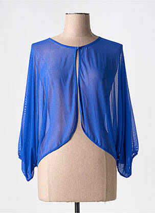 Gilet manches longues col rond bleu INDIES femme