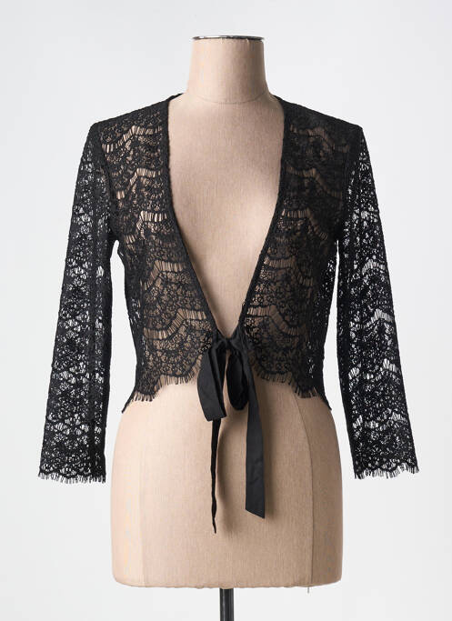 Gilet cache-cœur noir NATHALIE CHAIZE pour femme