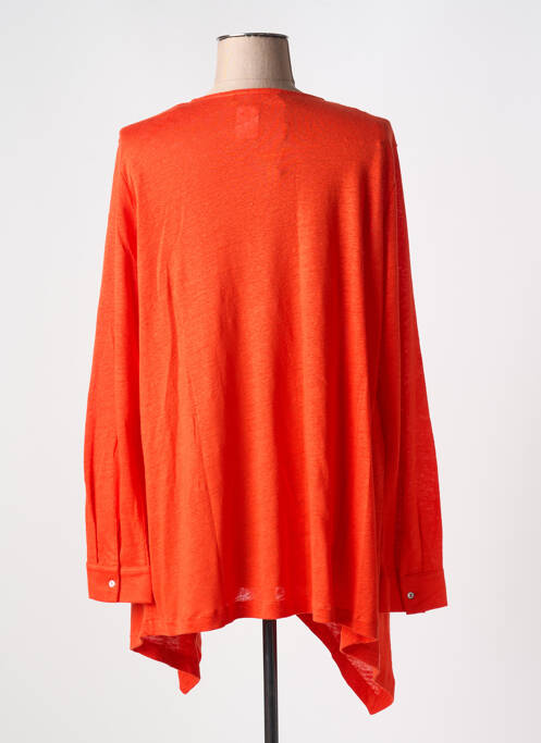 Gilet manches longues orange BLEU BLANC ROUGE pour femme