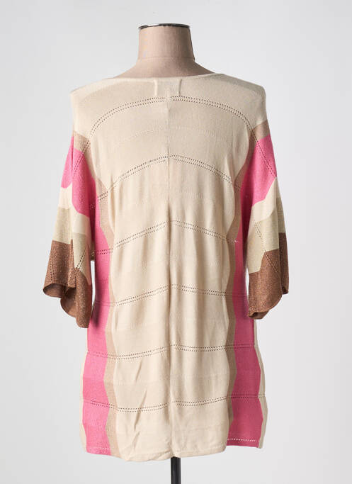 Pull tunique beige LEO & UGO pour femme