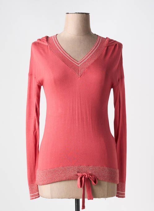 Pull col v manches longues rose EVA KAYAN femme